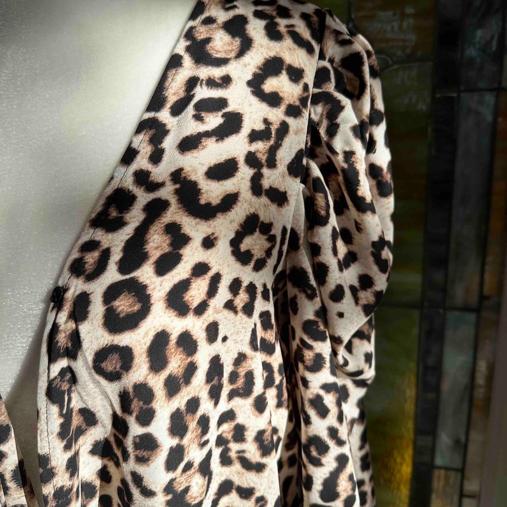 1. State Leopard Puff Sleeve Blouse